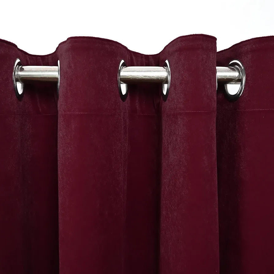 Divine Casa 7 Feet Velvet Blackout Door Curtain | Premium Thermal Insulated | Noise Reducing & Room Darkening Single Panel for Bedroom & Living Room